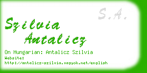 szilvia antalicz business card